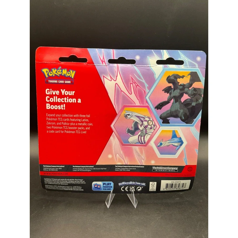 Pokemon TCG 3 Foil Card Blister Pack Latios Zekrom Palkia 2 Booster Packs Coin
